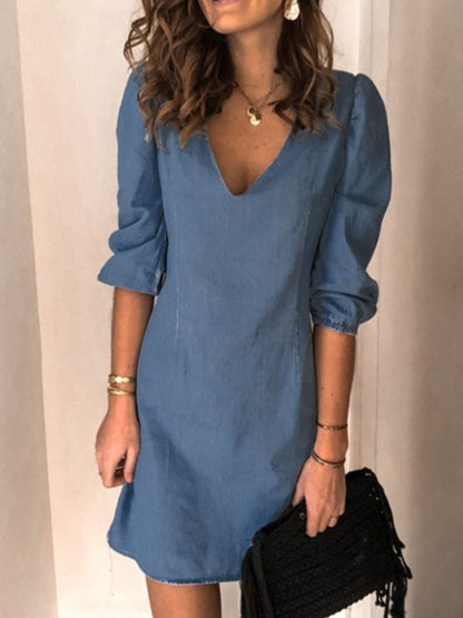 Willa V-Neck Half Sleeve Dress