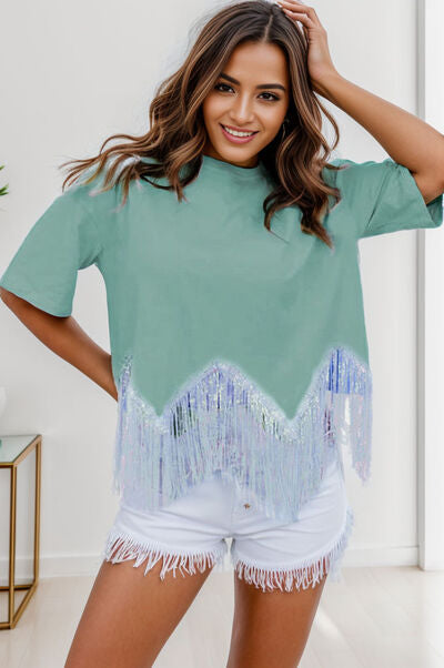 Fringe Short Sleeve T-Shirt