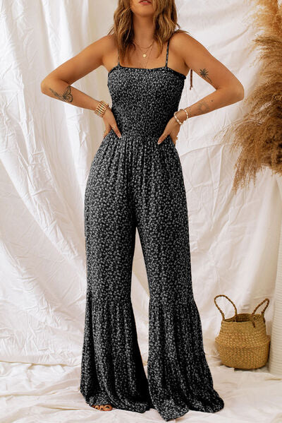 Callie Floral Spaghetti Strap Wide Leg Jumpsuit